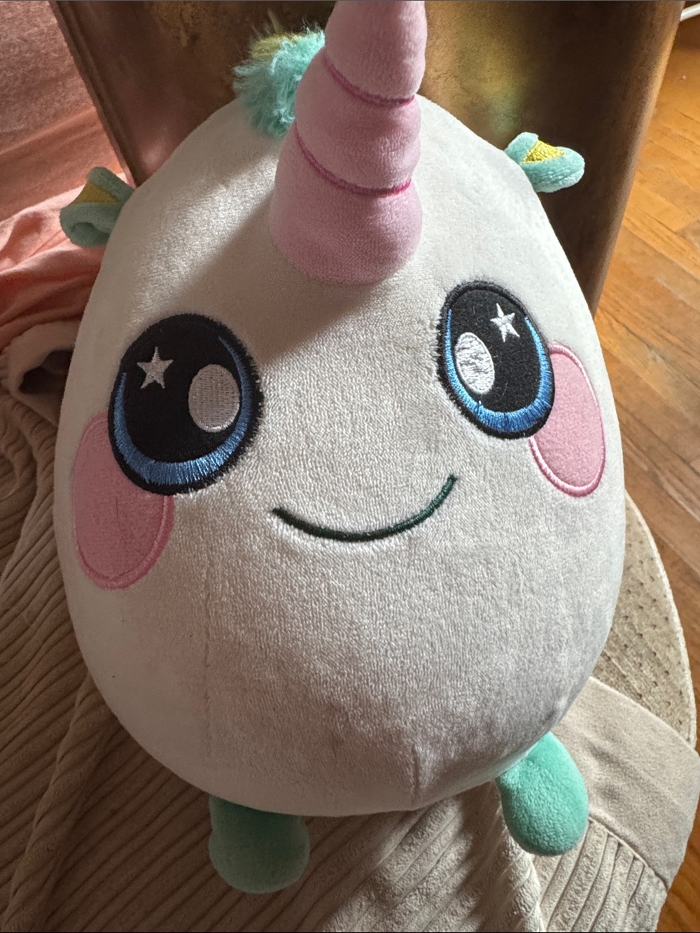 Plush Unicorn Toy - White with Pink and Mint Accents